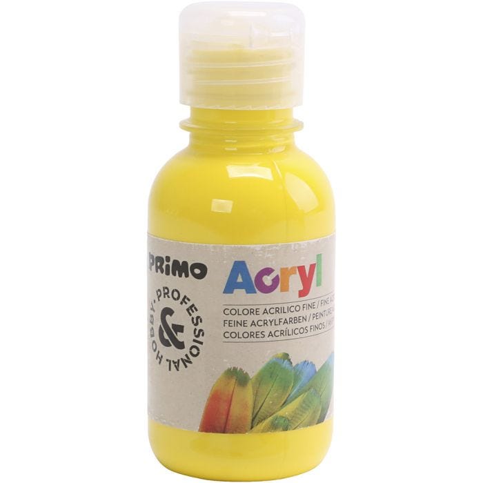 PRIMO Luxury pittura acrilica, giallo primario, 125 ml/ 1 bott.