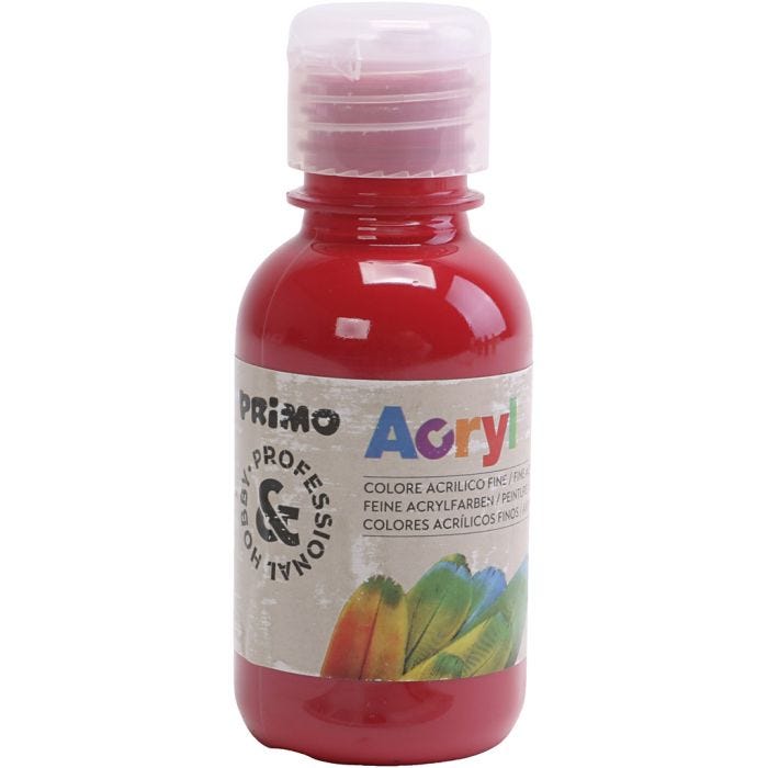 PRIMO Luxury pittura acrilica, rosso scuro, 125 ml/ 1 bott.