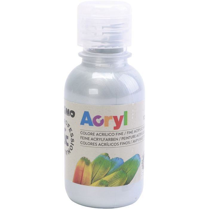 PRIMO Luxury pittura acrilica, argento, 125 ml/ 1 bott.
