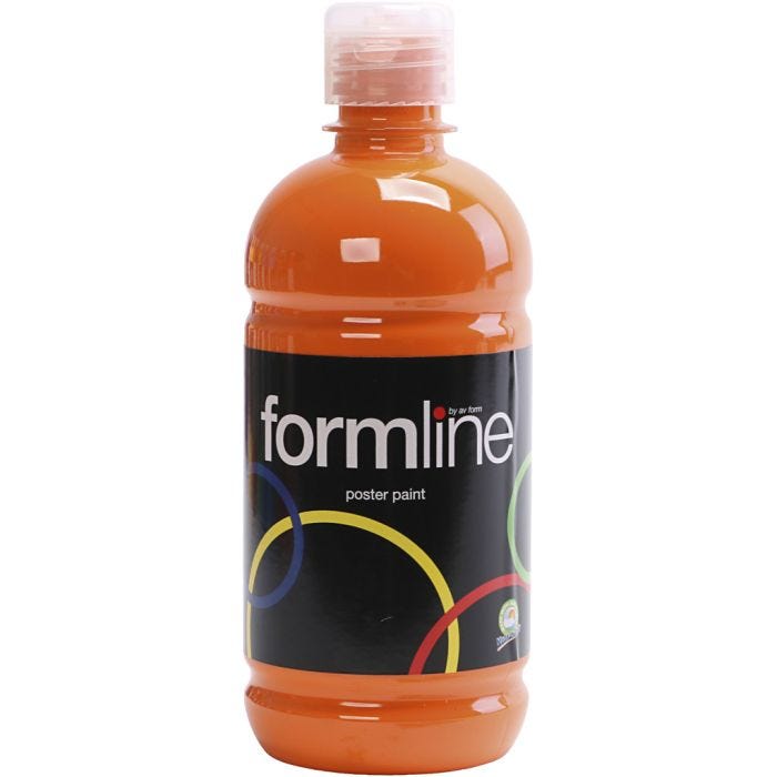 Pittura Tempera Opaca, arancio, 500 ml/ 1 bott.