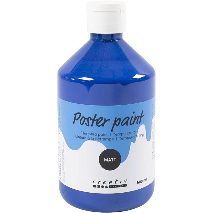 Pittura Tempera Opaca, blu scuro, 500 ml/ 1 bott.