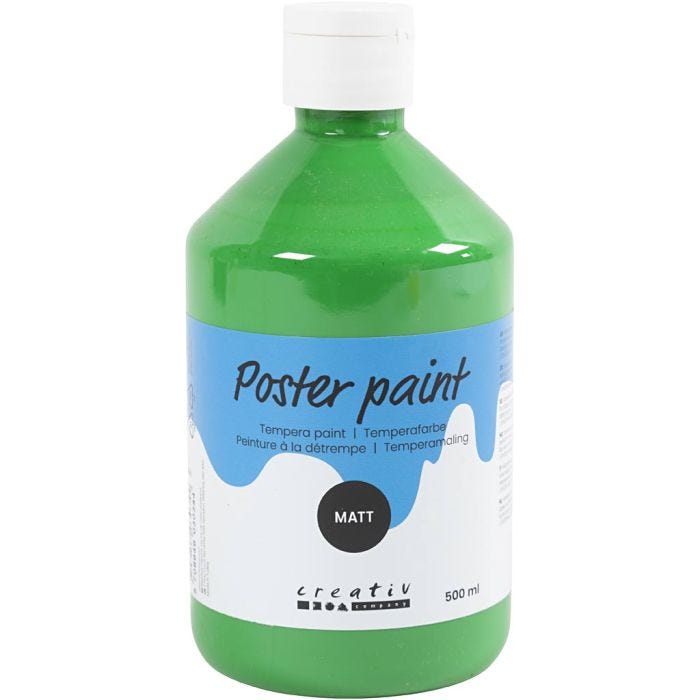 Pittura Tempera Opaca, verde, 500 ml/ 1 bott.