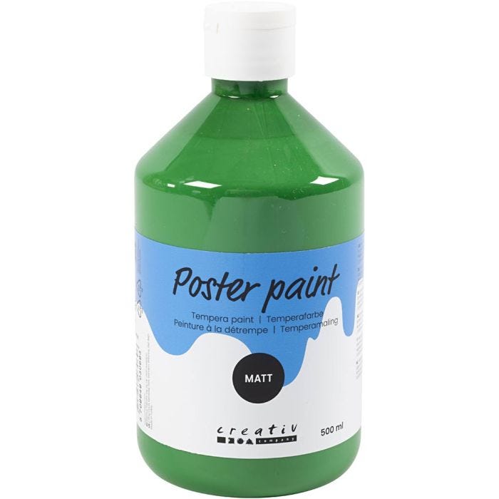 Pittura Tempera Opaca, verde scuro, 500 ml/ 1 bott.