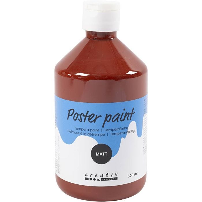 Pittura Tempera Opaca, marrone, 500 ml/ 1 bott.