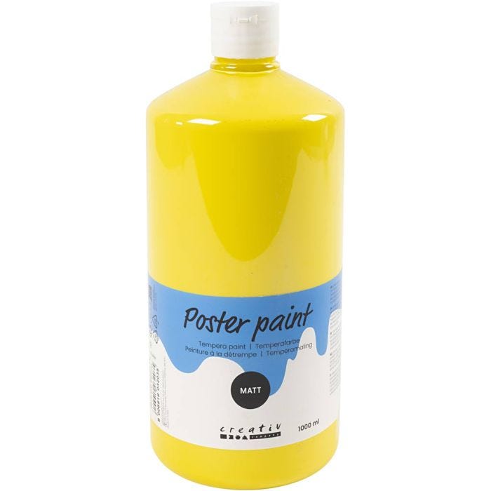 Pittura Tempera Opaca, giallo primario, 1000 ml/ 1 bott.
