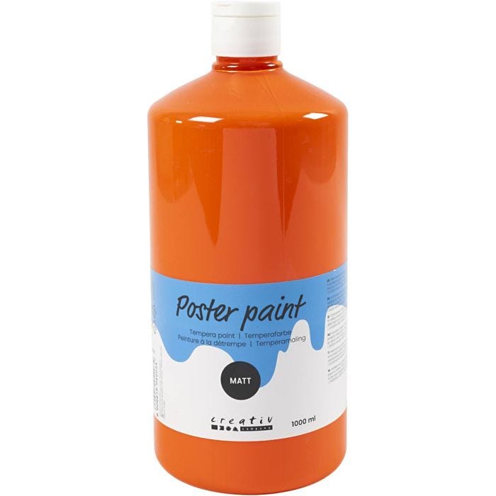 Pittura Tempera Opaca, arancio, 1000 ml/ 1 bott.