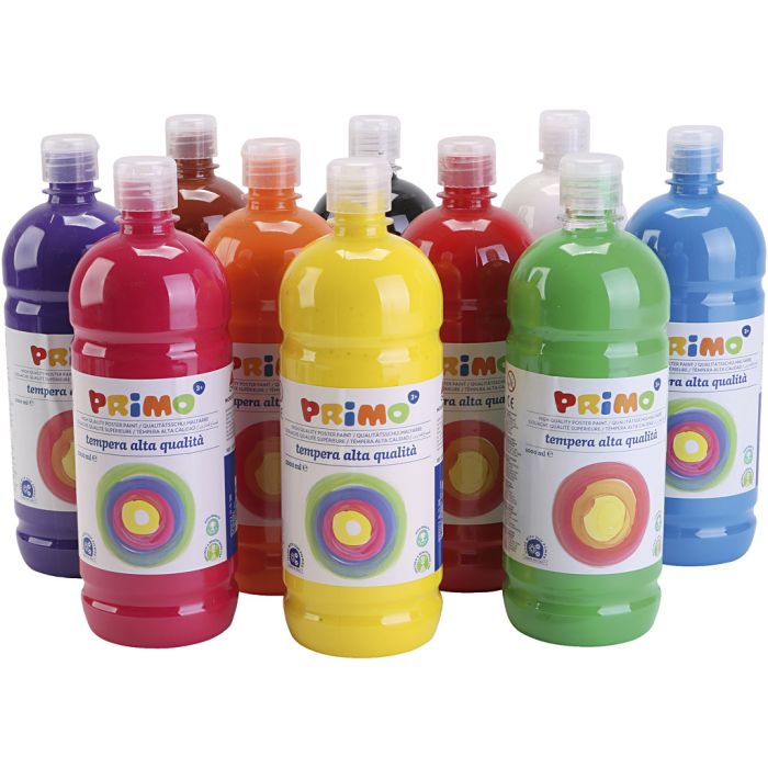 Pittura Tempera Opaca, opaco, colori asst., 10x1000 ml/ 1 conf.
