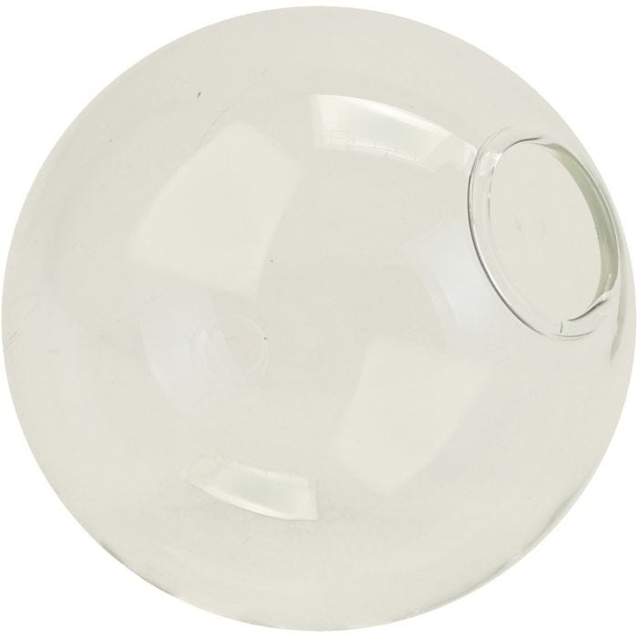 Vaso a sfera in vetro, diam 7 cm, misura buco 2 cm, 12 pz/ 1 conf.