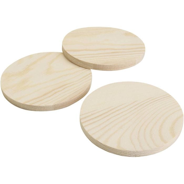 Sottobicchieri in legno, H: 8 mm, diam 9 cm, 12x5 pz/ 1 conf.