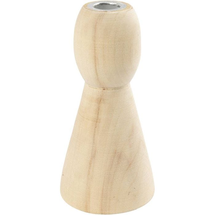 Portacandele conici in legno, 9,5 cm, 1 pz