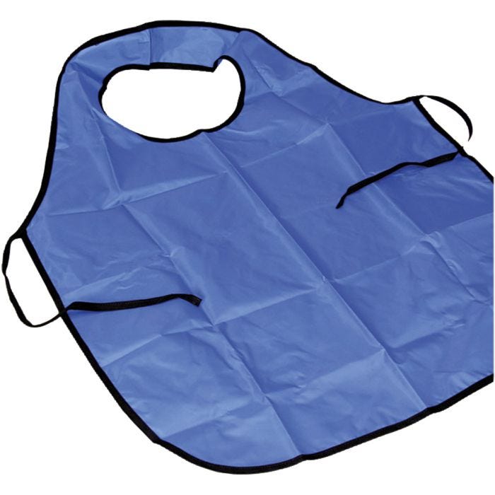 Grembiule da pittura con colletto, L: 70 cm, misura 8+ anno, blu, 10 pz/ 1 conf.
