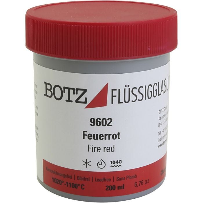 Smalto per argilla, rosso, 200 ml/ 1 vasch.