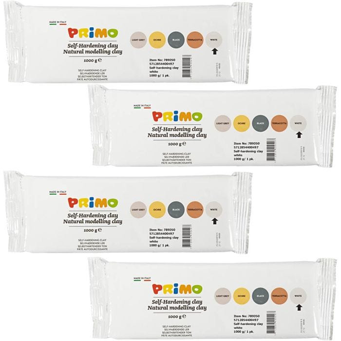 Argilla Autoindurente, bianco, 4x1000 g/ 1 conf.