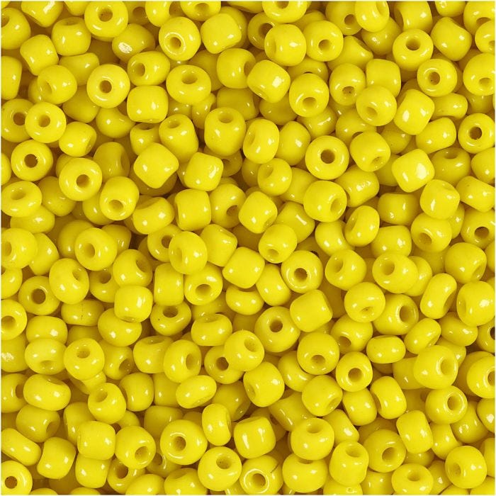 Perline Rocaille, diam 3 mm, misura 8/0, misura buco 0,6-1,0 mm, giallo, 25 g/ 1 conf.