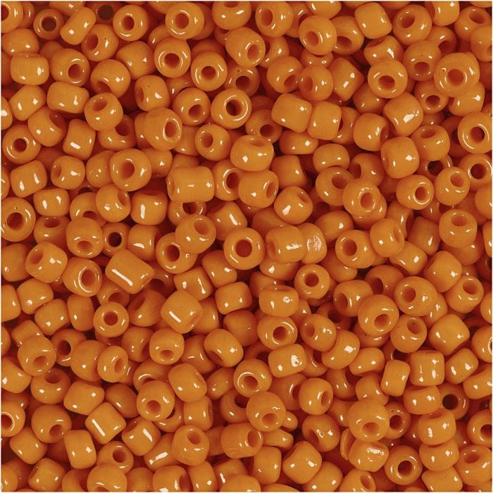 Perline Rocaille, diam 3 mm, misura 8/0, misura buco 0,6-1,0 mm, arancio, 25 g/ 1 conf.