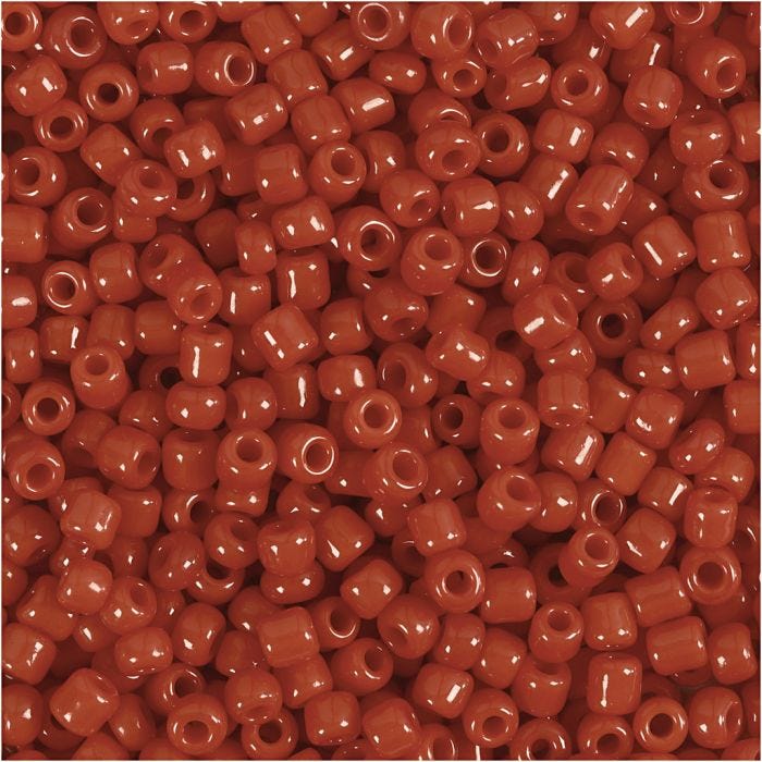 Perline Rocaille, diam 3 mm, misura 8/0, misura buco 0,6-1,0 mm, rosso scuro, 25 g/ 1 conf.