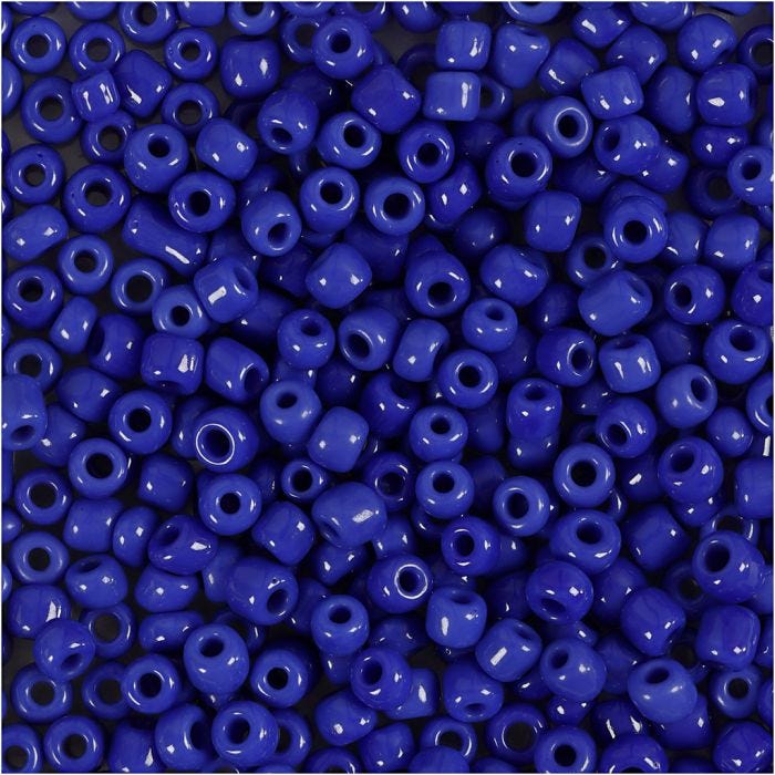 Perline Rocaille, diam 3 mm, misura 8/0, misura buco 0,6-1,0 mm, blu, 25 g/ 1 conf.