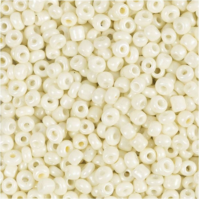 Perline Rocaille, diam 3 mm, misura 8/0, misura buco 0,6-1,0 mm, madreperla, 25 g/ 1 conf.
