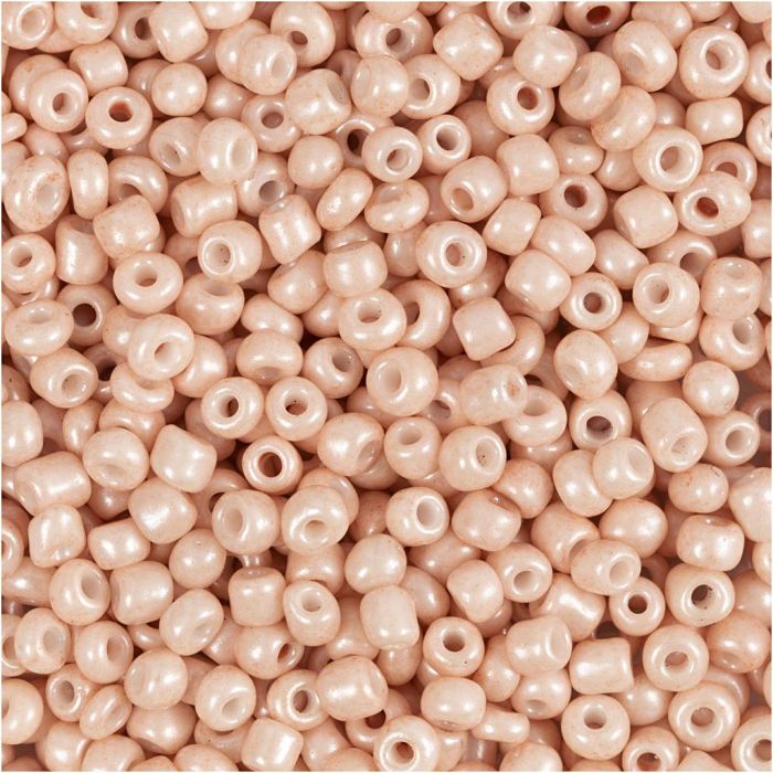 Perline Rocaille, diam 3 mm, misura 8/0, misura buco 0,6-1,0 mm, rosa pallido, 25 g/ 1 conf.