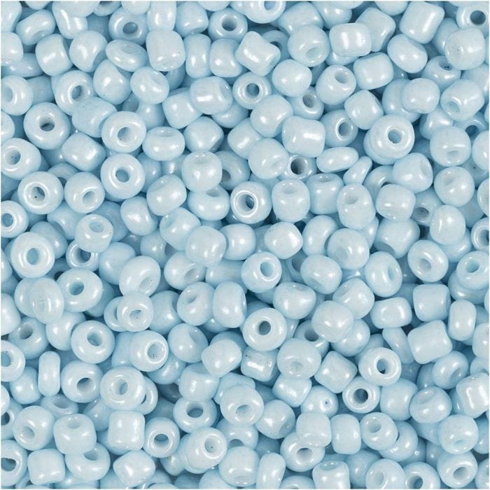 Perline Rocaille, diam 3 mm, misura 8/0, misura buco 0,6-1,0 mm, azzurro, 25 g/ 1 conf.