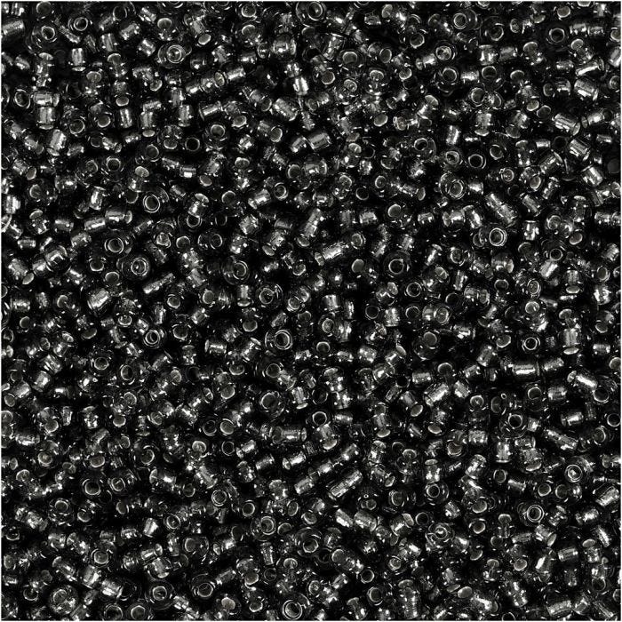 Perline Rocaille, diam 1,7 mm, misura 15/0, misura buco 0,5-0,8 mm, grigio verde, 25 g/ 1 conf.