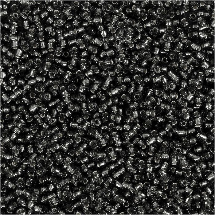 Perline Rocaille, diam 1,7 mm, misura 15/0, misura buco 0,5-0,8 mm, grigio verde, 500 g/ 1 sacco