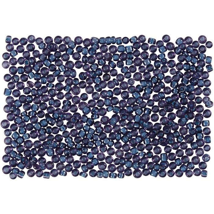 Perline Rocaille, diam 1,7 mm, misura 15/0, misura buco 0,5-0,8 mm, blu scuro, 500 g/ 1 sacco