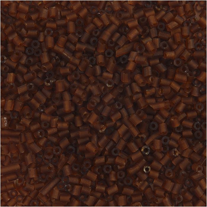 Perline rocaille 2-cut, diam 1,7 mm, misura 15/0, misura buco 0,5 mm, marrone, 25 g/ 1 conf.