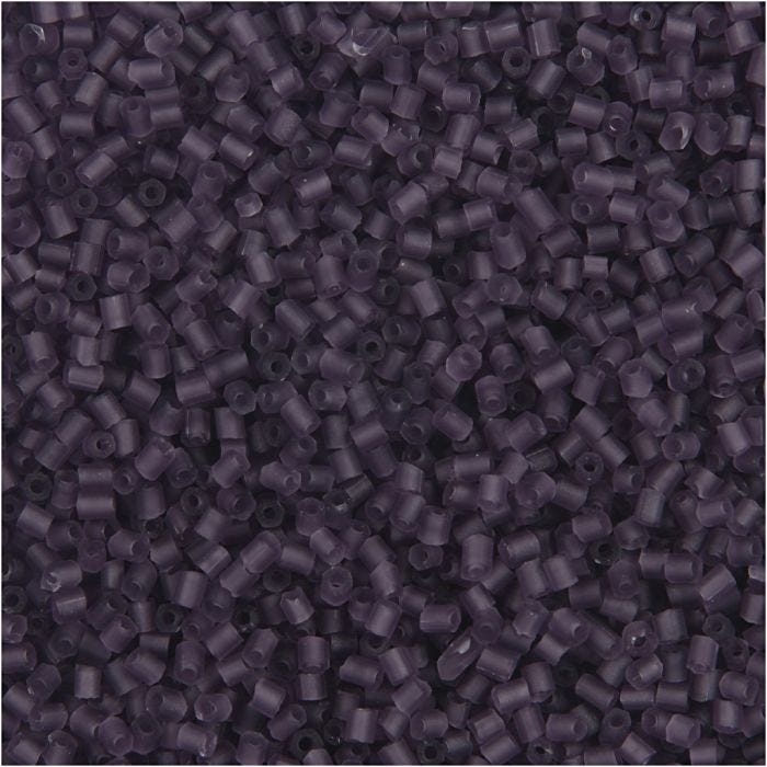 Perline rocaille 2-cut, diam 1,7 mm, misura 15/0, misura buco 0,5 mm, frosted purple, 25 g/ 1 conf.