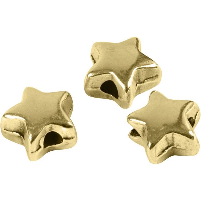 Perla spaziatrice, misura 5,5x5,5 mm, misura buco 1 mm, placcato oro, 3 pz/ 1 conf.