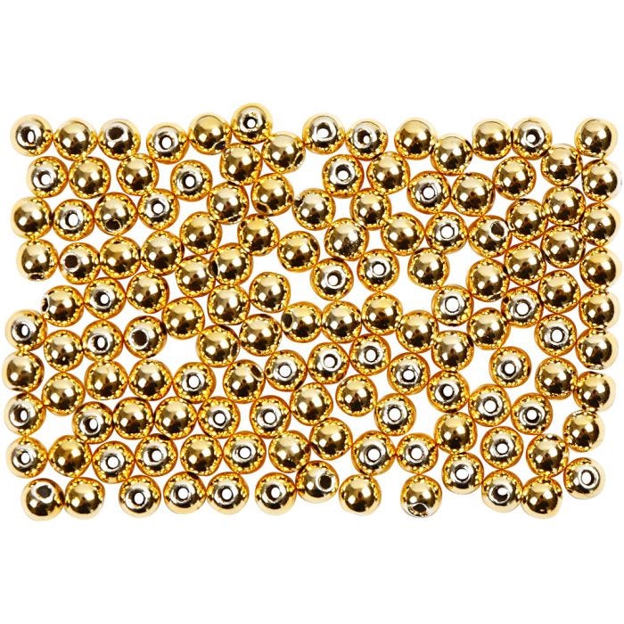 Perline di Cera, diam 2,7 mm, misura buco 0,7 mm, oro, 150 pz/ 1 conf.