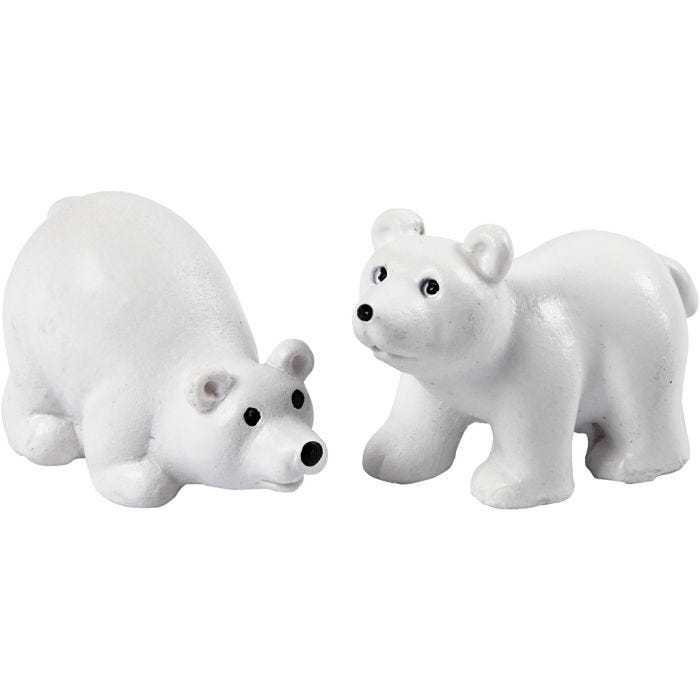 Piccole figure, H: 30 mm, L: 45 mm, bianco, 2 pz/ 1 conf.