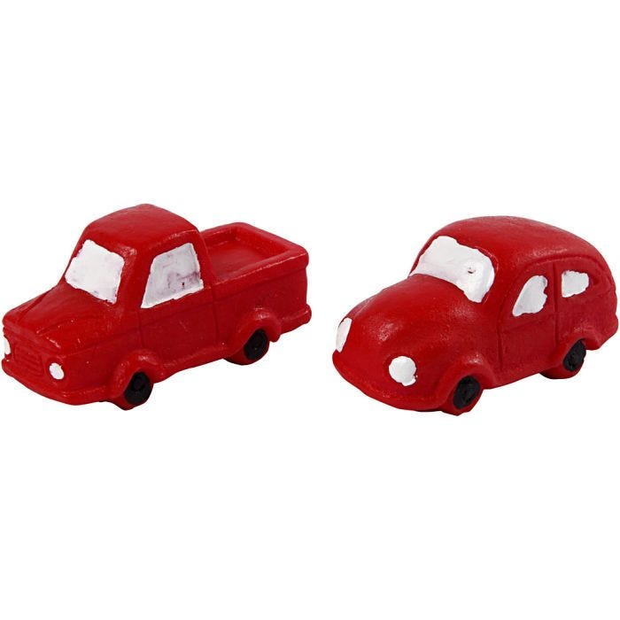 Piccole figure, H: 20 mm, L: 40 mm, rosso, 2 pz/ 1 conf.