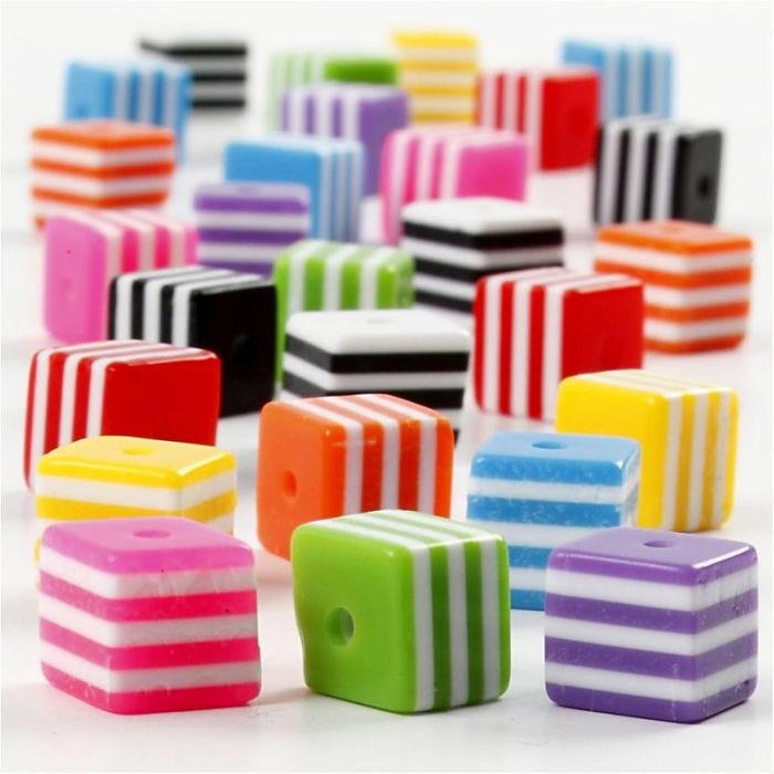 Mix Multicolore, misura 8x8 mm, misura buco 2,5 mm, 80 g, 110 ml/ 1 conf.