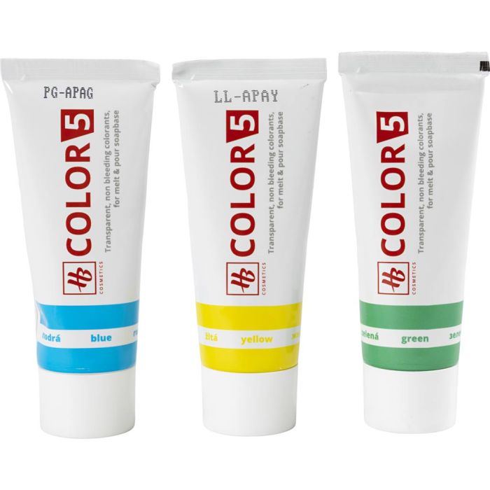 Colorante per sapone, giallo, verde, blu, 3x25 ml, 3x30 g/ 1 conf.