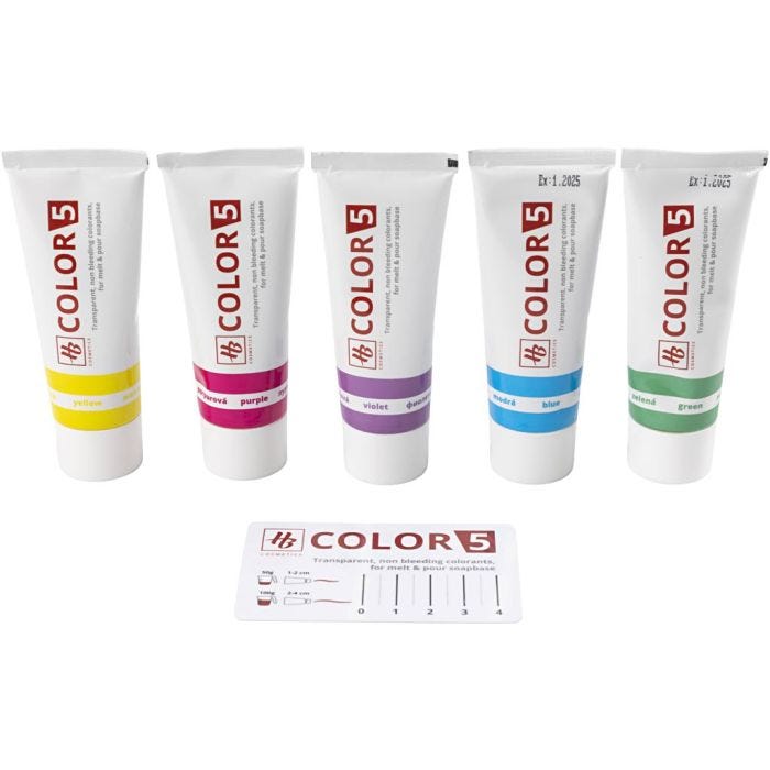 Colorante per sapone, colori asst., 5x30 g/ 1 conf.