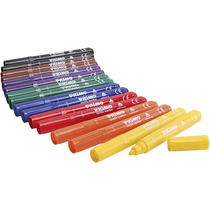 Marcatori Tessili PRIMO, colori asst., 12x8 pz/ 1 conf.