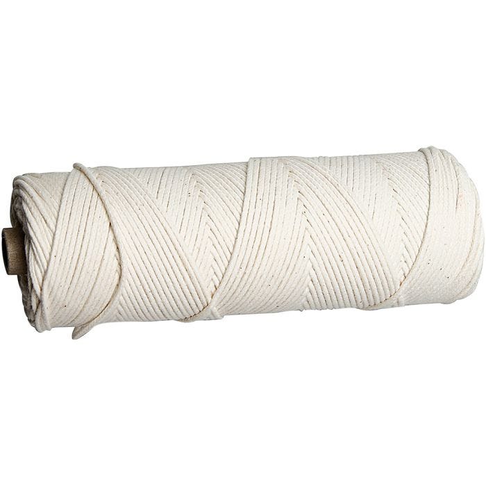 Stoppino per candele di cera d'api, Per l'utilizzo con candele realizzate con piastre di cera d'api, dim. 3, spess. 2-3 mm, 100 g, 80 m/ 1 rot.