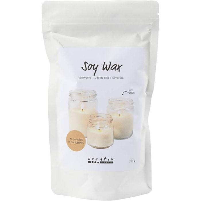 Cera di soia, Per candele in contenitori, panna, 250 g/ 1 conf.