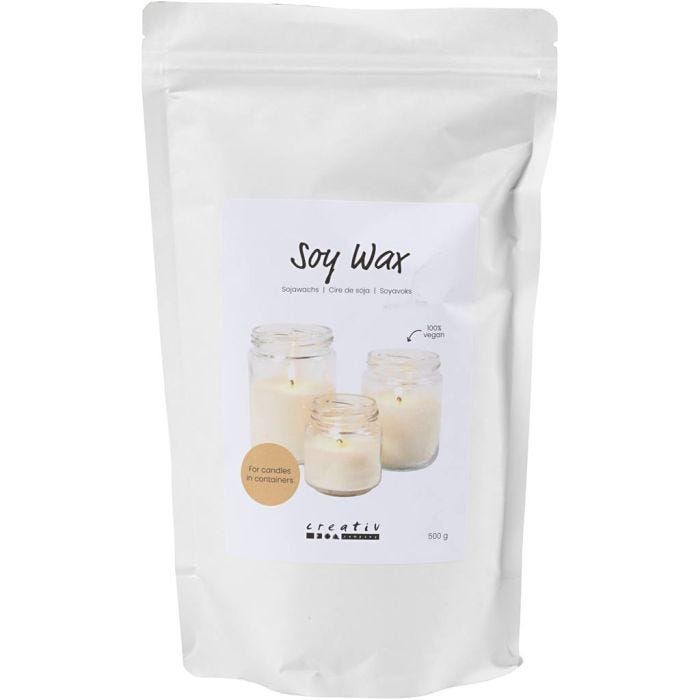Cera di soia, Per candele in contenitori, panna, 500 g/ 1 conf.