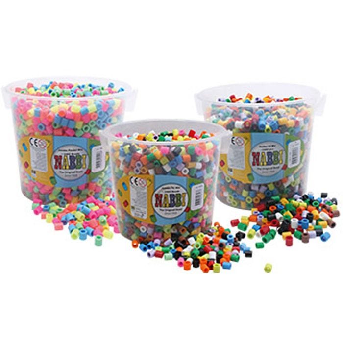 Perline a tubetto, misura 10x10 mm, misura buco 5 mm, JUMBO, colori asst., 7350 pz, 3x2450 pz/ 1 conf.