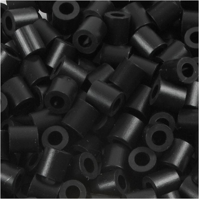 Perline a tubetto, misura 5x5 mm, misura buco 2,5 mm, medium, nero (32220), 1100 pz/ 1 conf.
