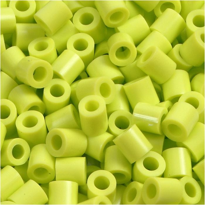 Perline a tubetto, 5x5 mm, 2,5 mm, medium, lime (32241), 6000pz/ 1 conf.