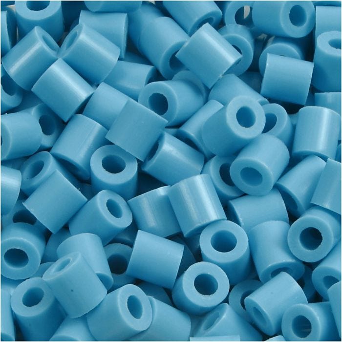 Perline a tubetto, misura 5x5 mm, misura buco 2,5 mm, medium, turchese (32256), 1100 pz/ 1 conf.