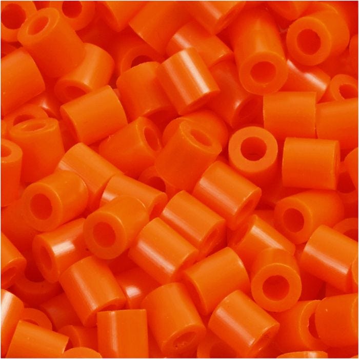 Perline a tubetto, misura 5x5 mm, misura buco 2,5 mm, medium, arancio chiaro (32233), 1100 pz/ 1 conf.