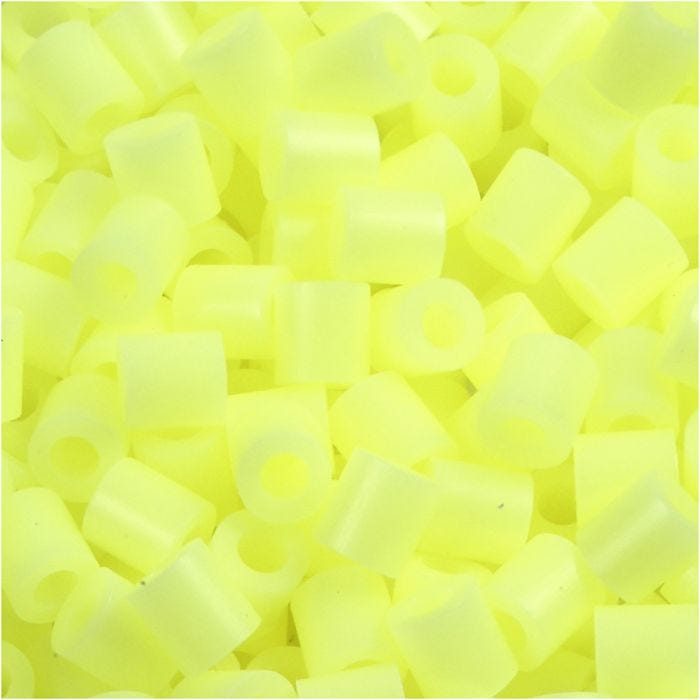 Perline a tubetto, misura 5x5 mm, misura buco 2,5 mm, medium, giallo pastello (32244), 6000 pz/ 1 conf.