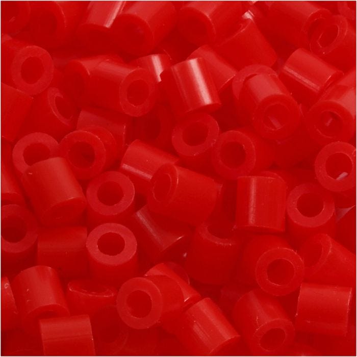 Perline a tubetto, misura 5x5 mm, misura buco 2,5 mm, medium, rosso chiaro (32225), 6000 pz/ 1 conf.