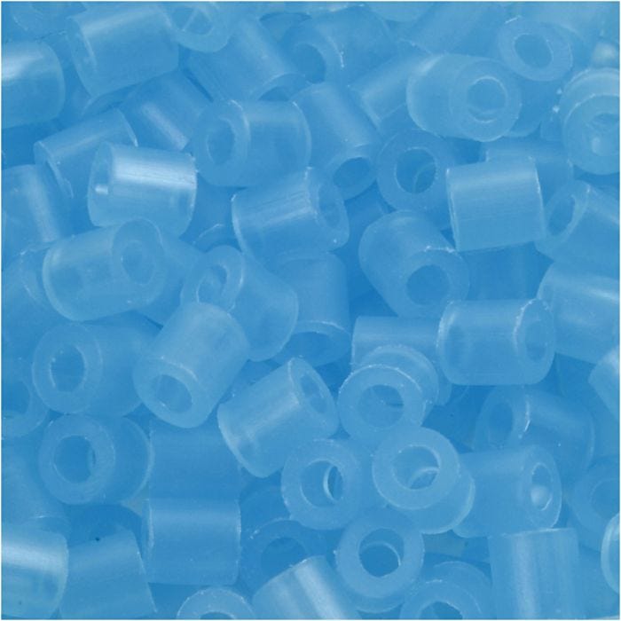 Perline a tubetto, misura 5x5 mm, misura buco 2,5 mm, medium, blu neon (32235), 1100 pz/ 1 conf.