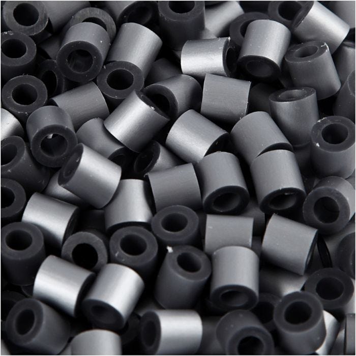 Perline a tubetto, misura 5x5 mm, misura buco 2,5 mm, medium, argento (32262), 1100 pz/ 1 conf.