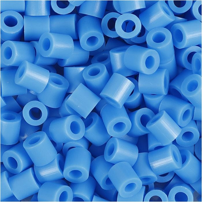 Perline a tubetto, misura 5x5 mm, misura buco 2,5 mm, medium, blu (32238), 1100 pz/ 1 conf.